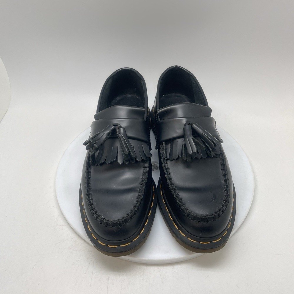 Dr. Martens Loafers Womens 9 Mens 8 Black Adrian Vegan Leather Low Preppy Shoes - Picture 2 of 10